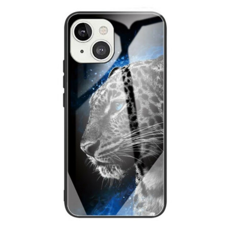 Deksel Til iPhone 13 Mini Feline Face Herdet Glass