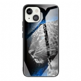 Deksel Til iPhone 13 Mini Feline Face Herdet Glass