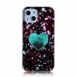 Deksel Til iPhone 13 Mini Glitter Marmor