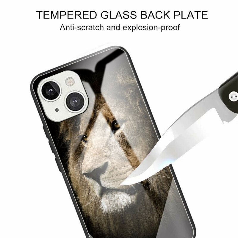 Deksel Til iPhone 13 Mini Løvehode Herdet Glass