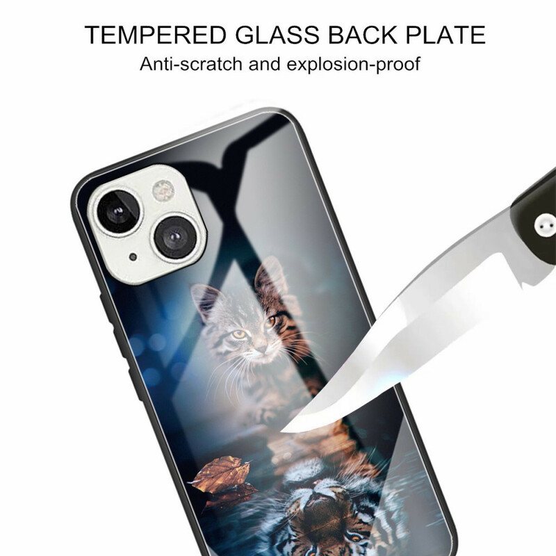 Deksel Til iPhone 13 Mini Mitt Tiger Herdet Glass