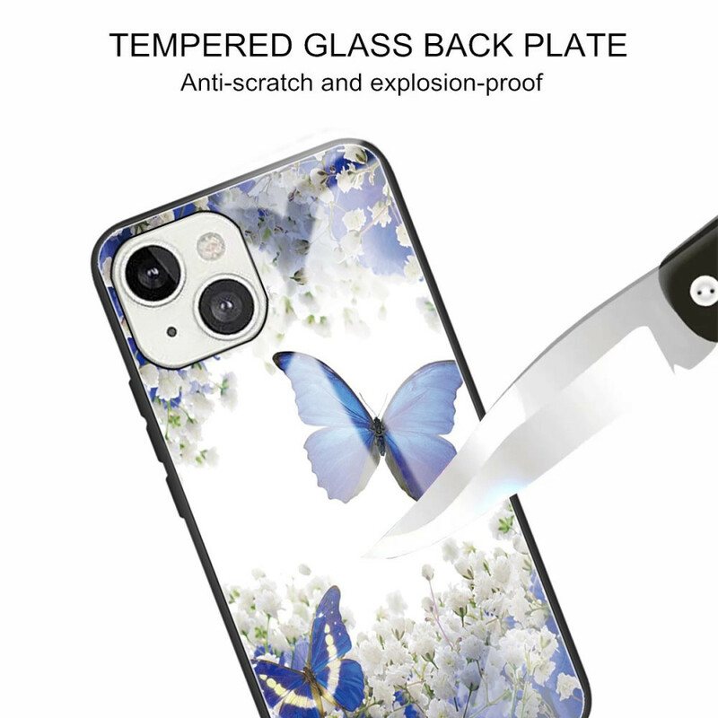 Deksel Til iPhone 13 Mini Sommerfugldesign Herdet Glass