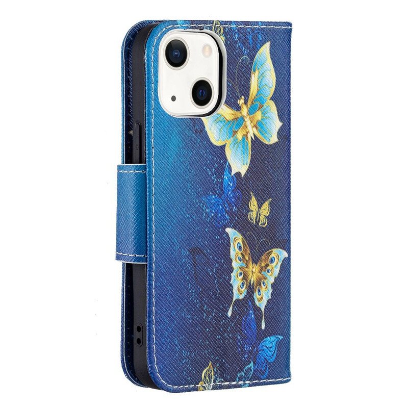 Folio Deksel Til iPhone 13 Mini Butterflies Kings