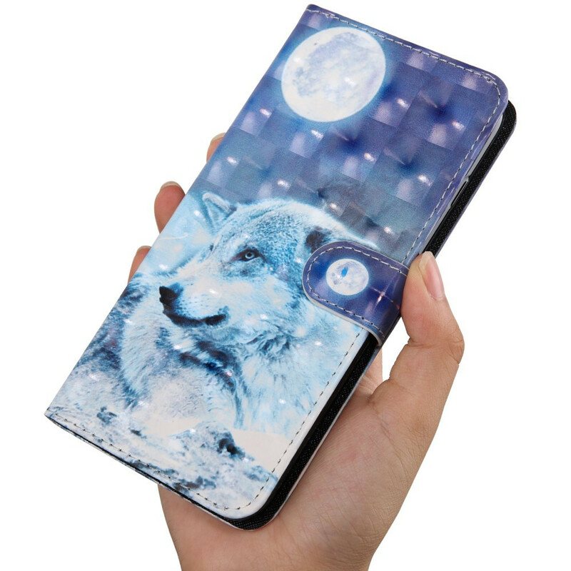 Folio Deksel Til iPhone 13 Mini Lys Spot Gerald The Wolf