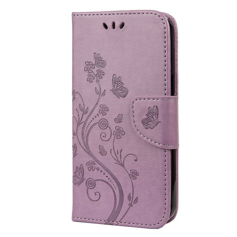 Folio Deksel Til iPhone 13 Mini Med Kjede Strappy Floral