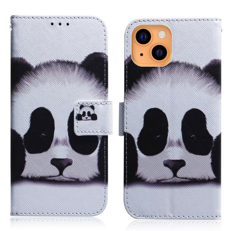 Folio Deksel Til iPhone 13 Mini Panda Ansikt