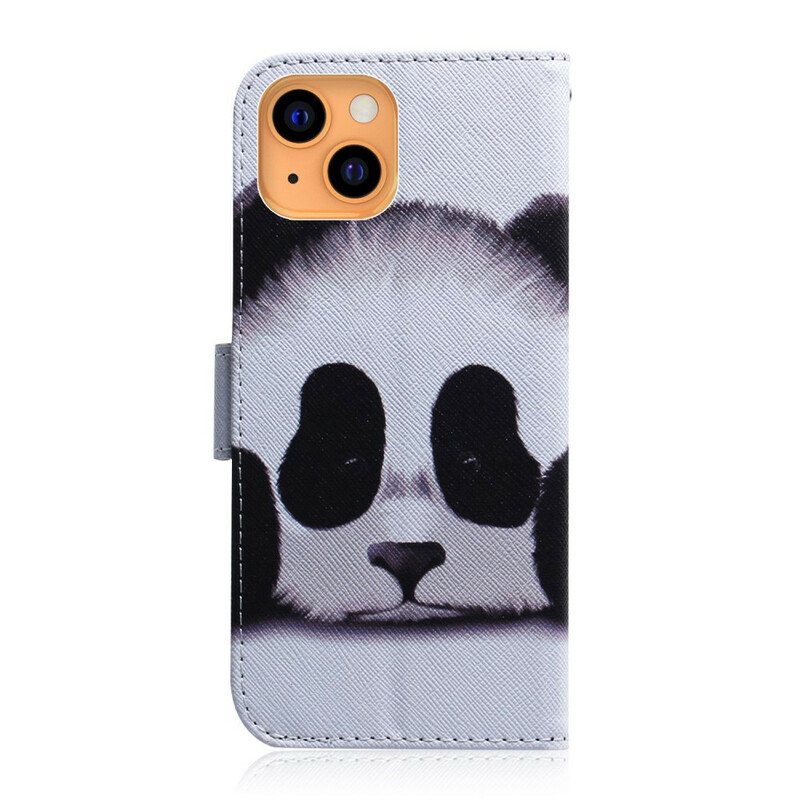 Folio Deksel Til iPhone 13 Mini Panda Ansikt