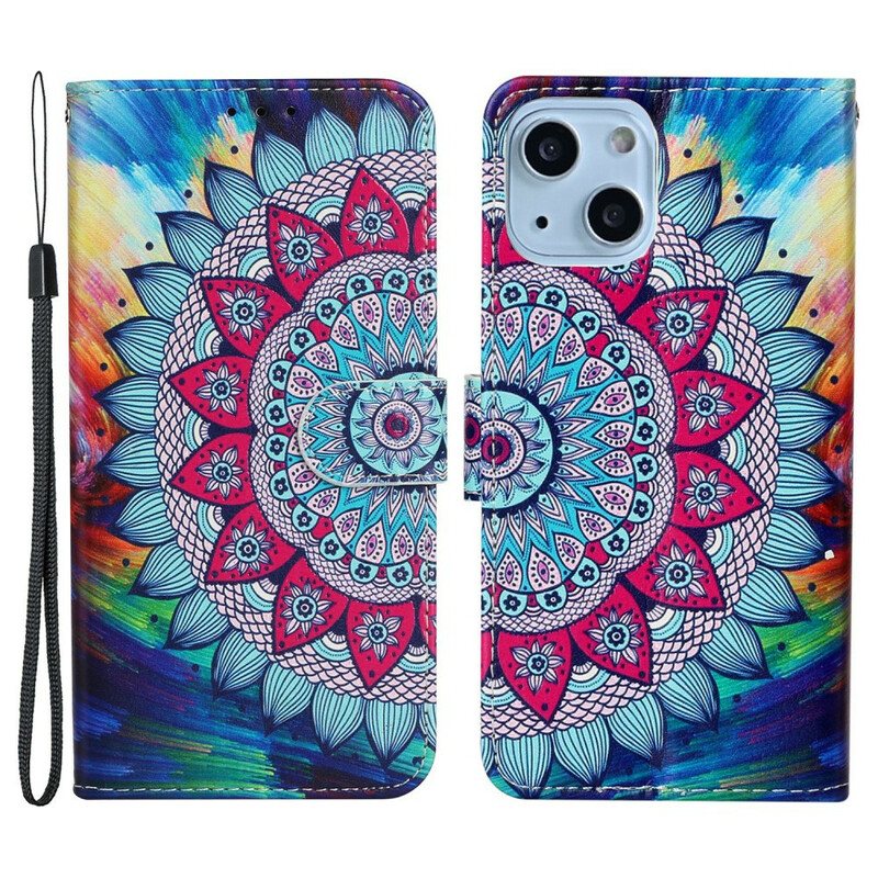 Folio Deksel Til iPhone 13 Mini Ultra Fargerik Mandala