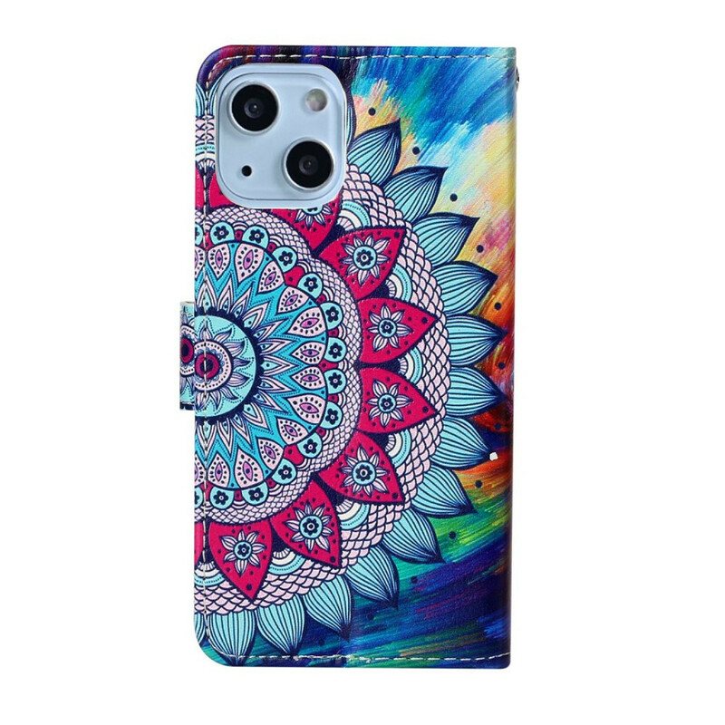 Folio Deksel Til iPhone 13 Mini Ultra Fargerik Mandala