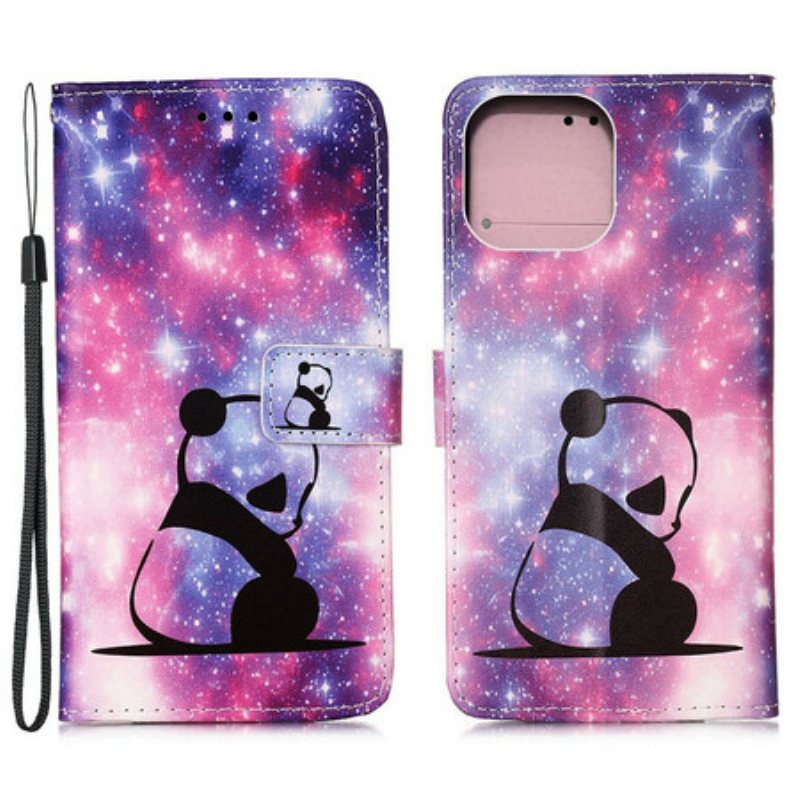 Lærdeksel Til iPhone 13 Mini Panda Galaxy