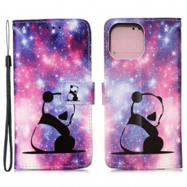 Lærdeksel Til iPhone 13 Mini Panda Galaxy