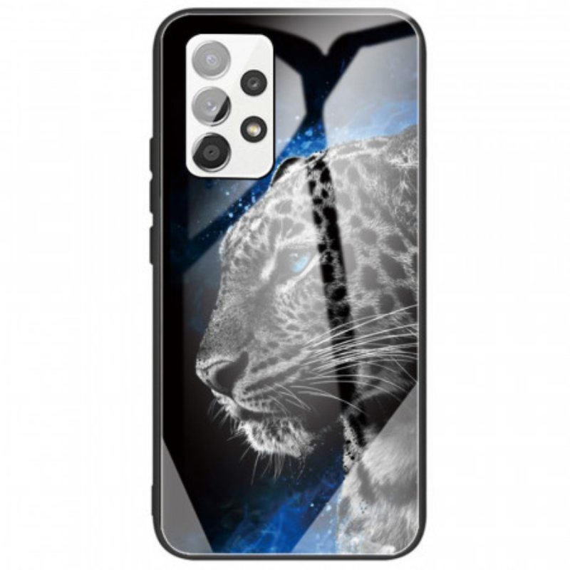 Deksel Til Samsung Galaxy A33 5G Feline Face Herdet Glass