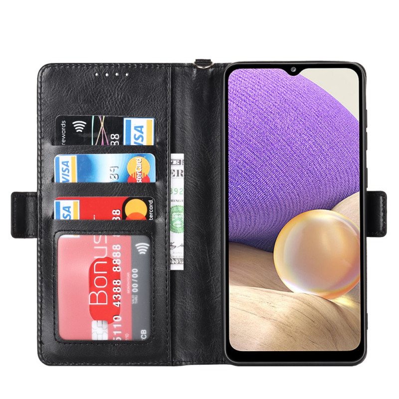 Folio Deksel Til Samsung Galaxy A33 5G Faux Leather Rfid Og Snor