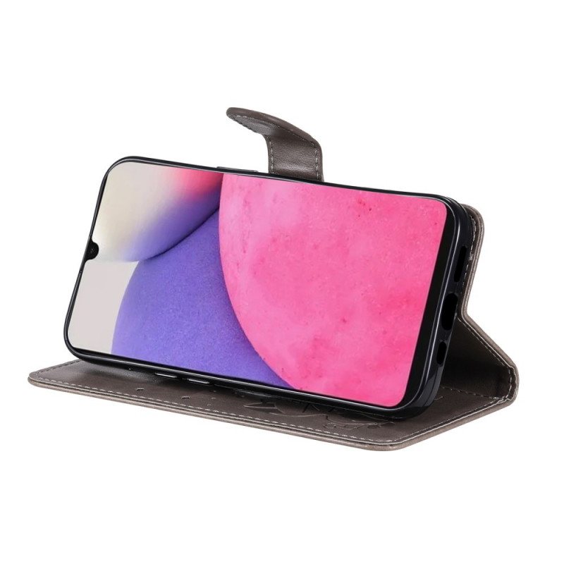 Folio Deksel Til Samsung Galaxy A33 5G Med Kjede Strappy Cat And Bees