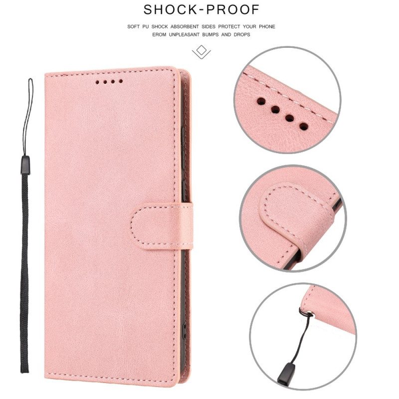 Folio Deksel Til Samsung Galaxy A33 5G Med Kjede Strappy Vintage Skinnstil