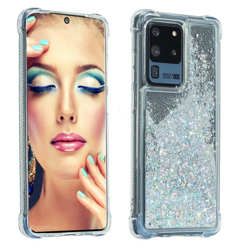 Deksel Til Samsung Galaxy S20 Ultra Glitterforsterkede Hjørner