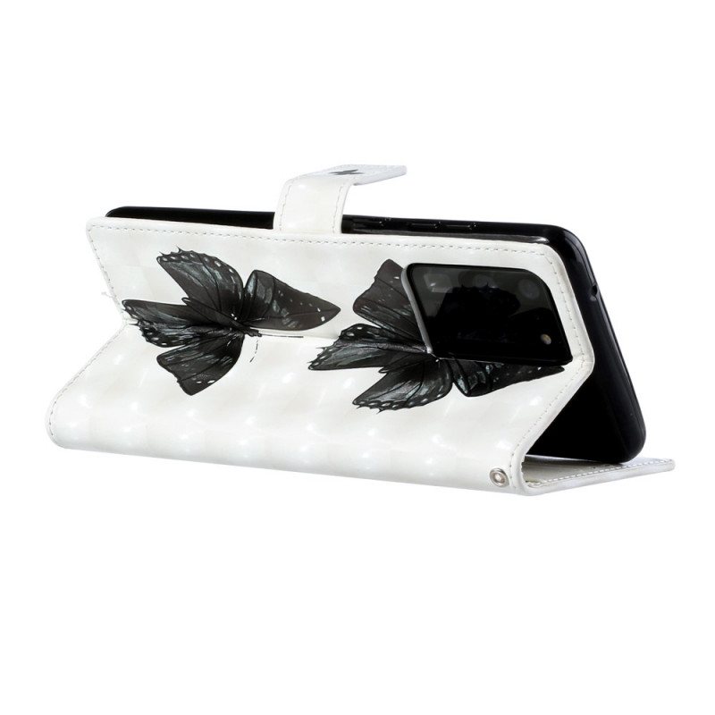 Folio Deksel Til Samsung Galaxy S20 Ultra Med Kjede Butterfly Justerbar Stropp