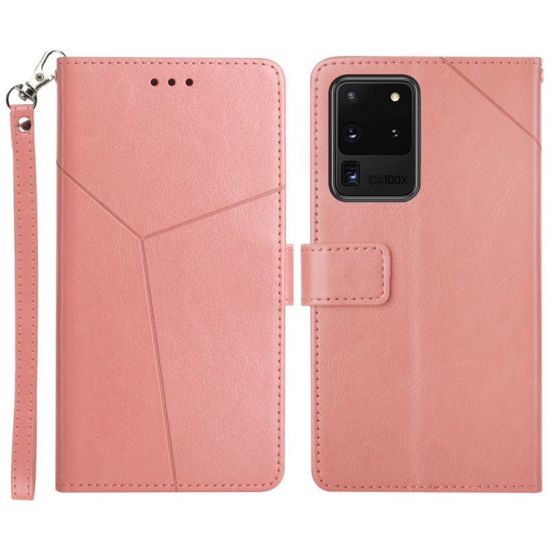 Folio Deksel Til Samsung Galaxy S20 Ultra Stil Leather Geo Y Design