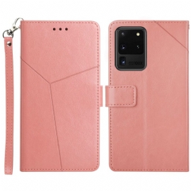 Folio Deksel Til Samsung Galaxy S20 Ultra Stil Leather Geo Y Design