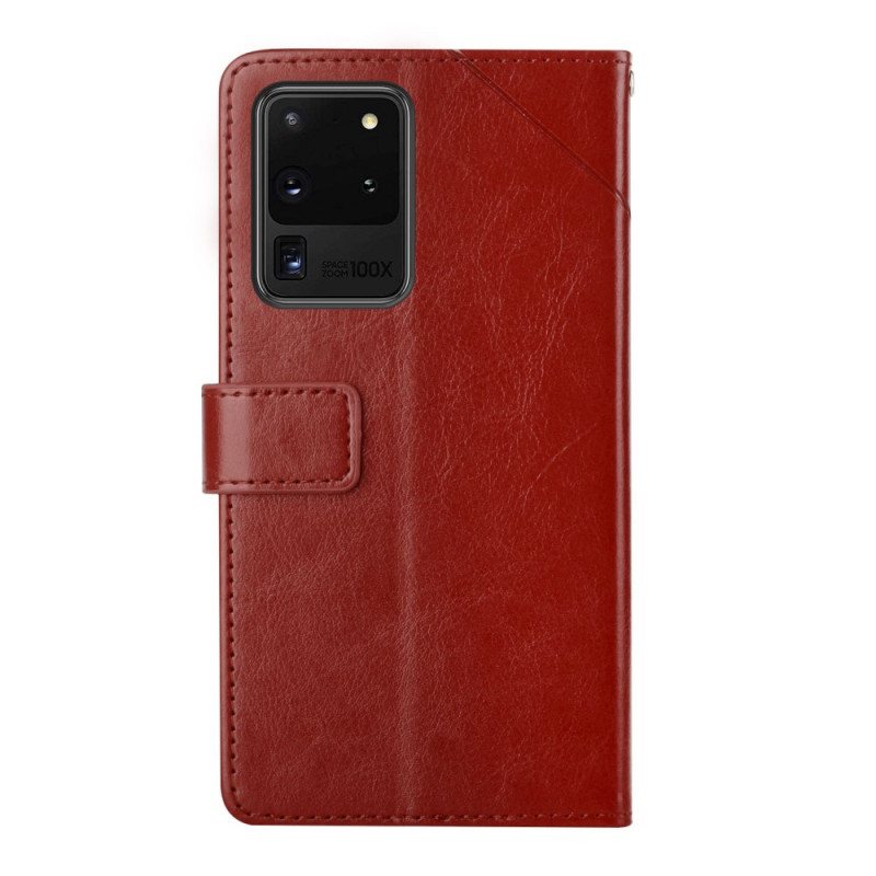 Folio Deksel Til Samsung Galaxy S20 Ultra Stil Leather Geo Y Design