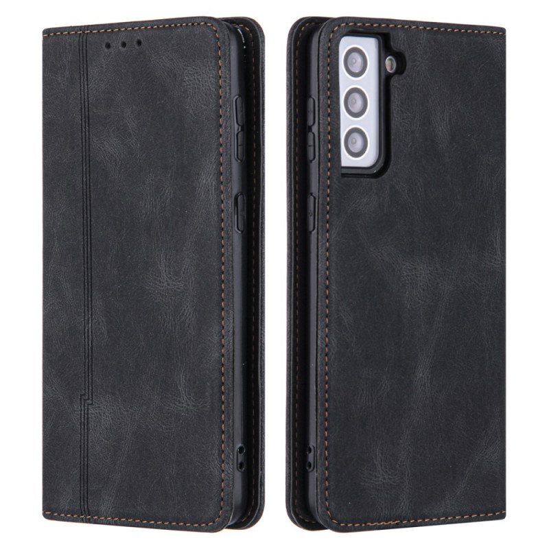 Beskyttelse Deksel Til Samsung Galaxy S22 5G Folio Deksel Style Leather Line