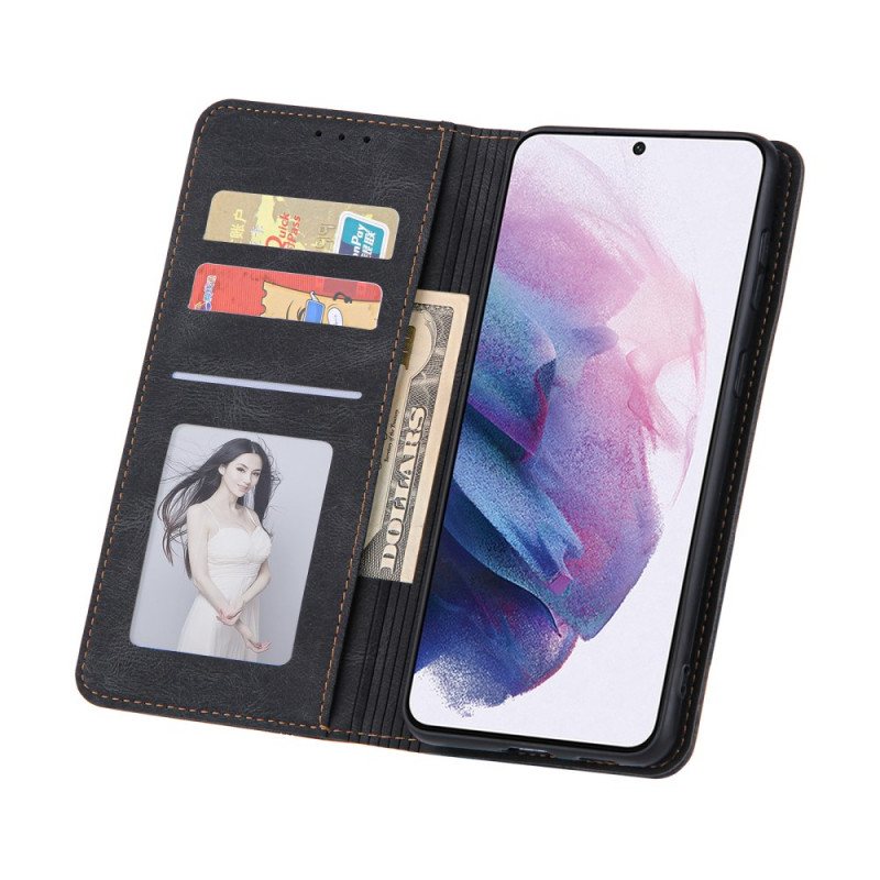 Beskyttelse Deksel Til Samsung Galaxy S22 5G Folio Deksel Style Leather Line