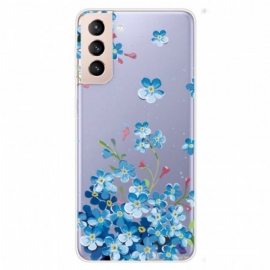 Deksel Til Samsung Galaxy S22 5G Blå Blomster