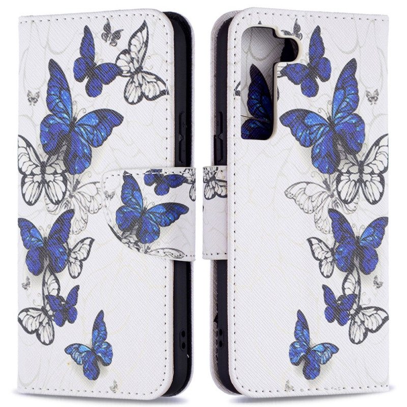 Folio Deksel Til Samsung Galaxy S22 5G Butterflies Kings