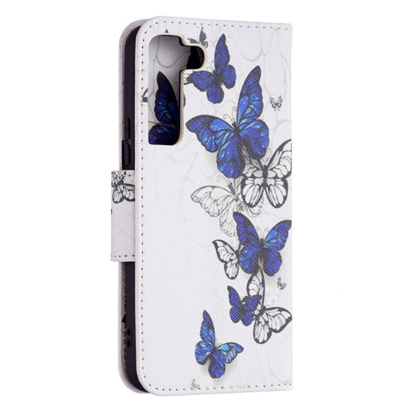 Folio Deksel Til Samsung Galaxy S22 5G Butterflies Kings