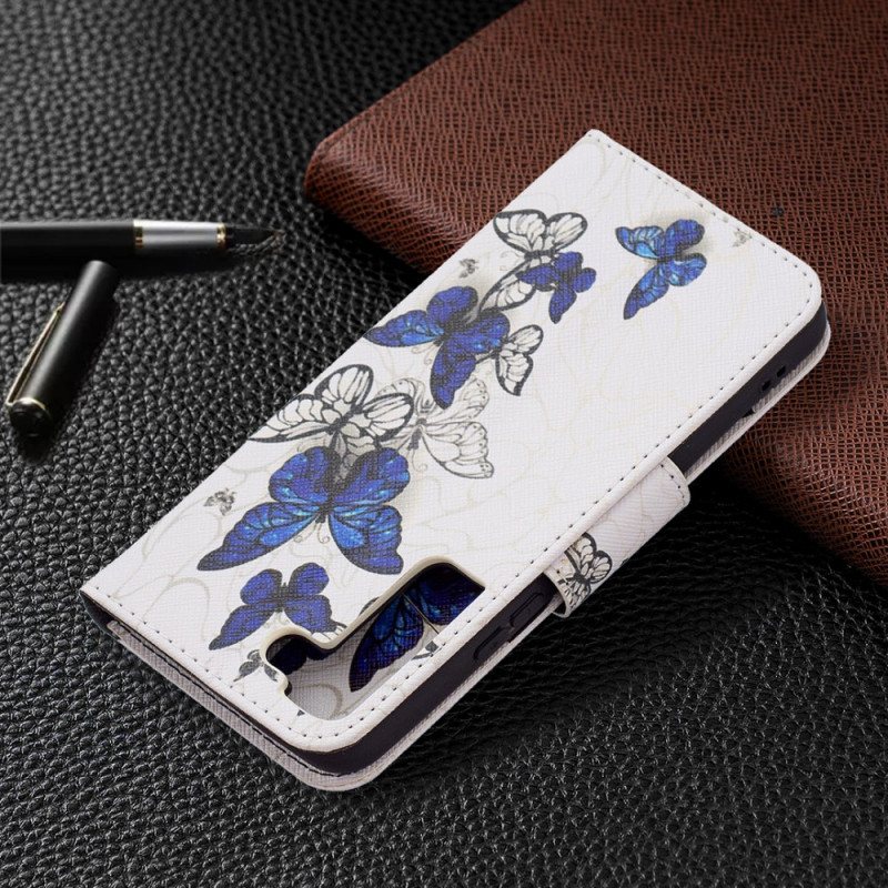 Folio Deksel Til Samsung Galaxy S22 5G Butterflies Kings