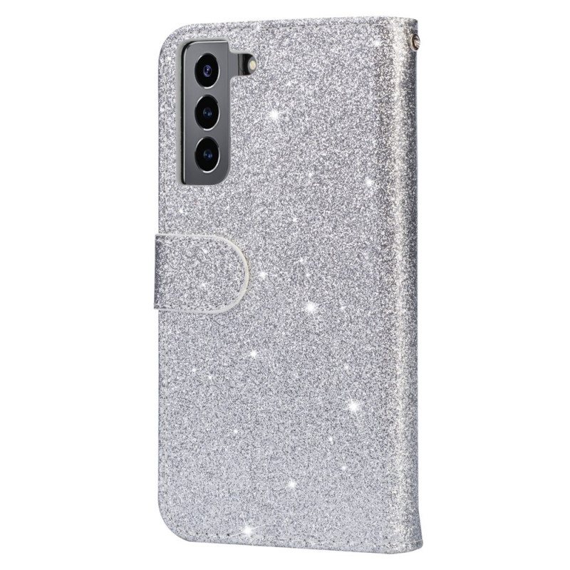 Folio Deksel Til Samsung Galaxy S22 5G Glitter Myntpung