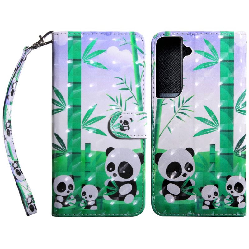 Folio Deksel Til Samsung Galaxy S22 5G Panda Familie