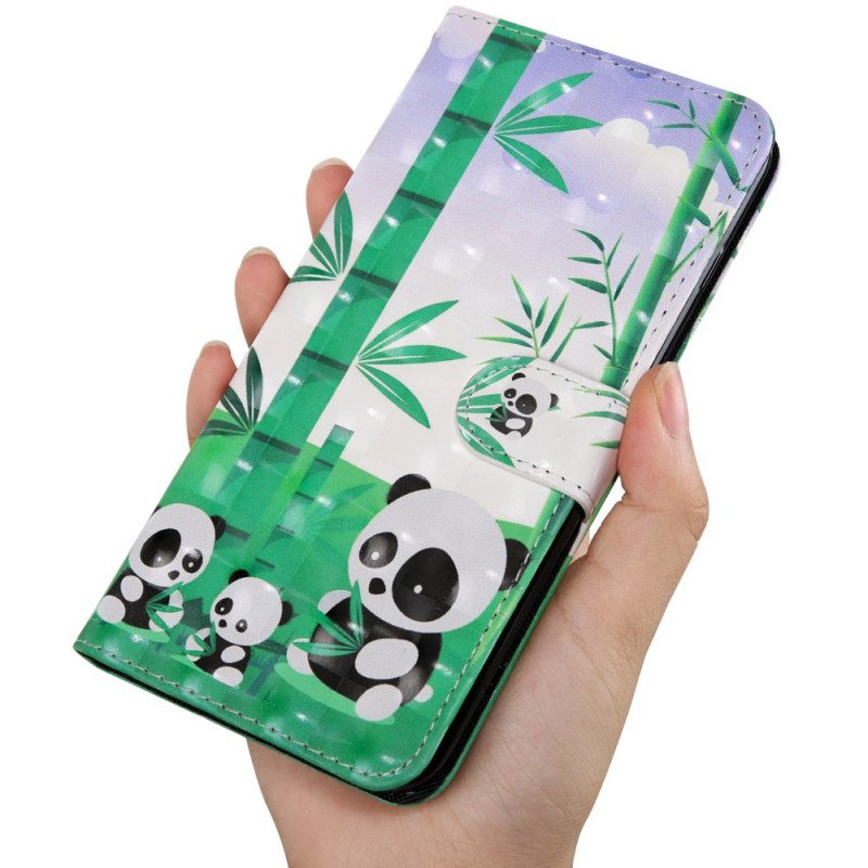 Folio Deksel Til Samsung Galaxy S22 5G Panda Familie