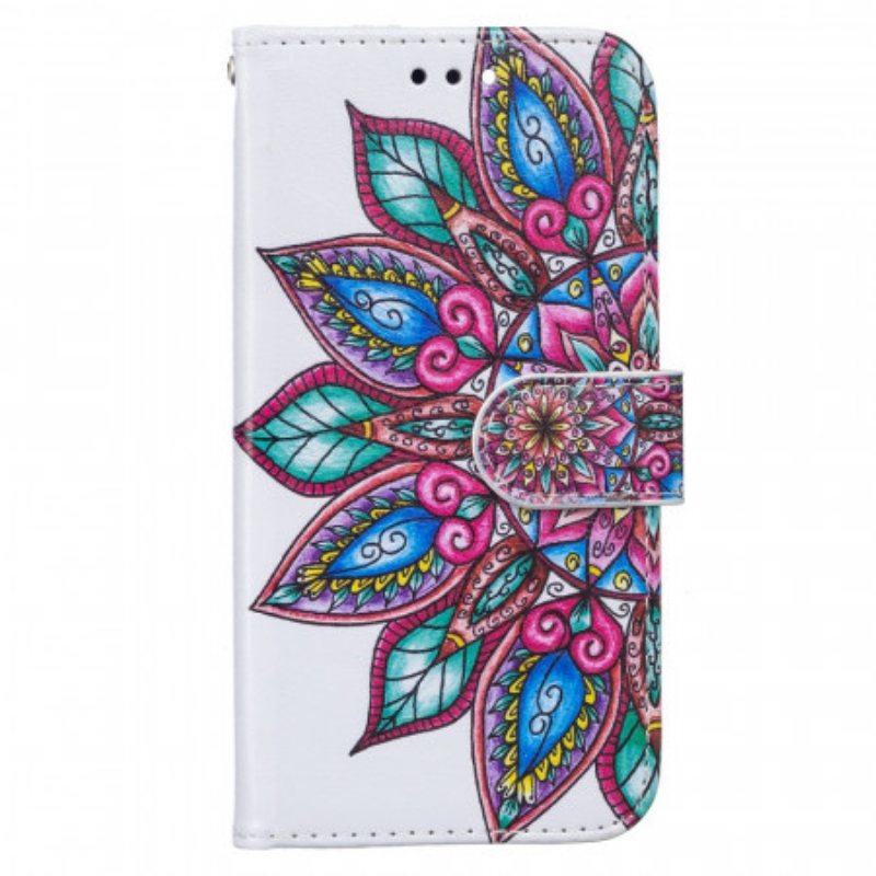 Folio Deksel Til Samsung Galaxy S22 5G Tegnet Mandala