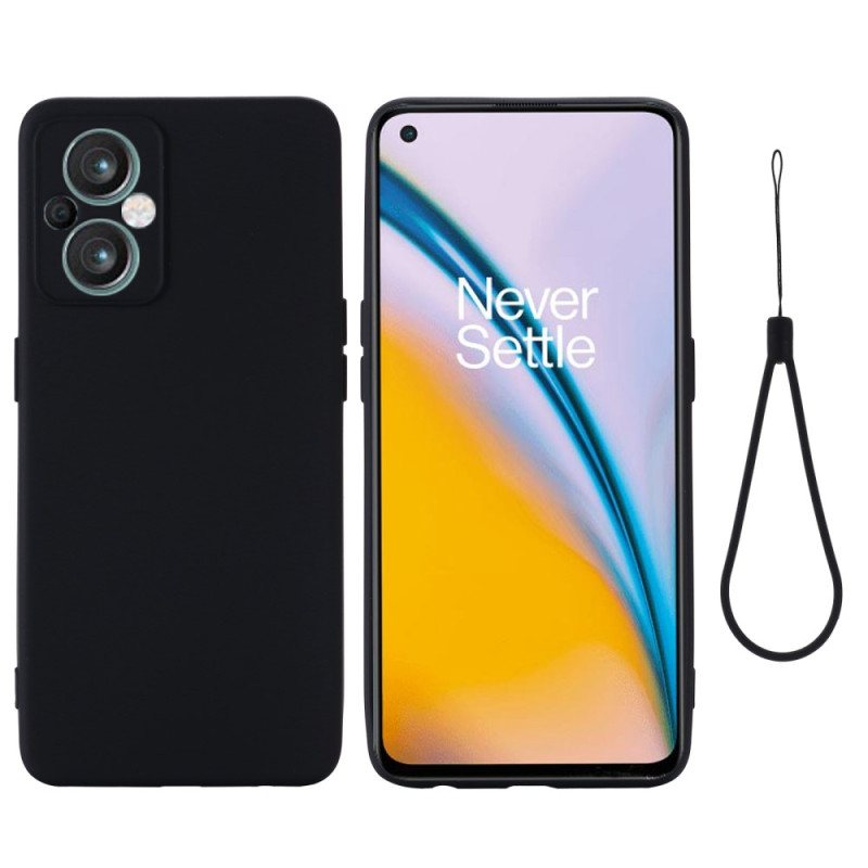 Deksel Til Oppo Reno 8 Lite Med Kjede Strappy Flytende Silikon