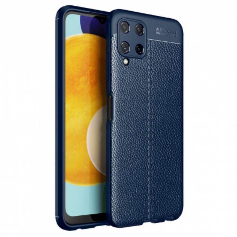 Deksel Til Samsung Galaxy A22 Dobbel Linje Litchi Leather Effect