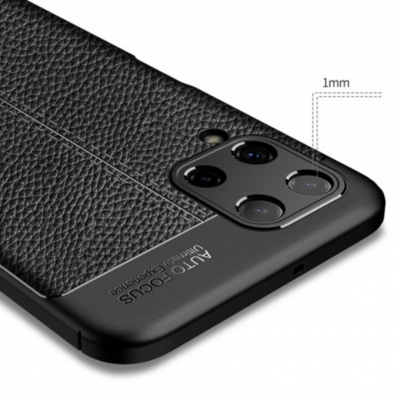 Deksel Til Samsung Galaxy A22 Dobbel Linje Litchi Leather Effect