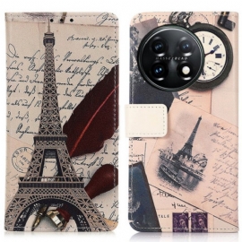 Folio Deksel Til OnePlus 11 5G Poetens Eiffeltårn