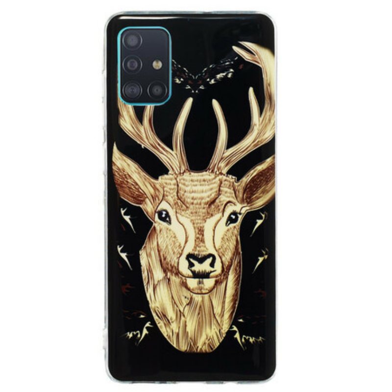 Deksel Til Samsung Galaxy A71 Fluorescerende Majestic Deer