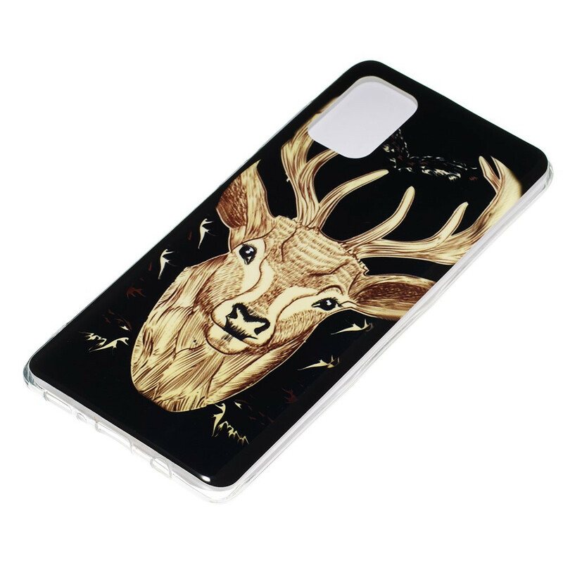 Deksel Til Samsung Galaxy A71 Fluorescerende Majestic Deer