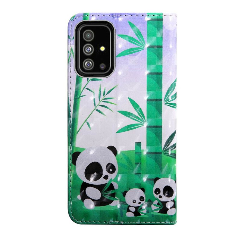 Folio Deksel Til Samsung Galaxy A71 Panda Familie