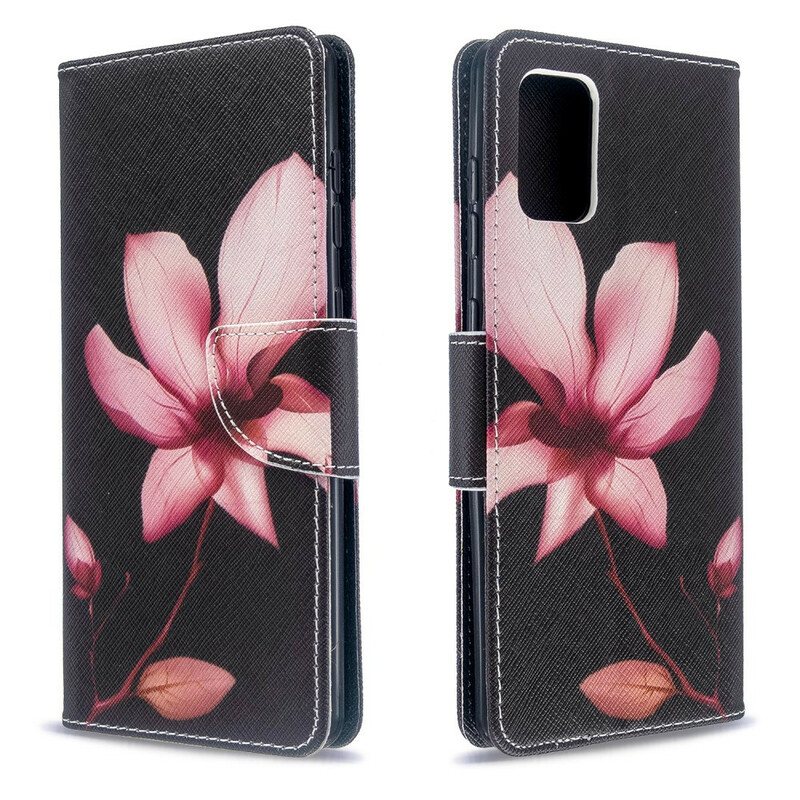 Folio Deksel Til Samsung Galaxy A71 Rosa Blomst