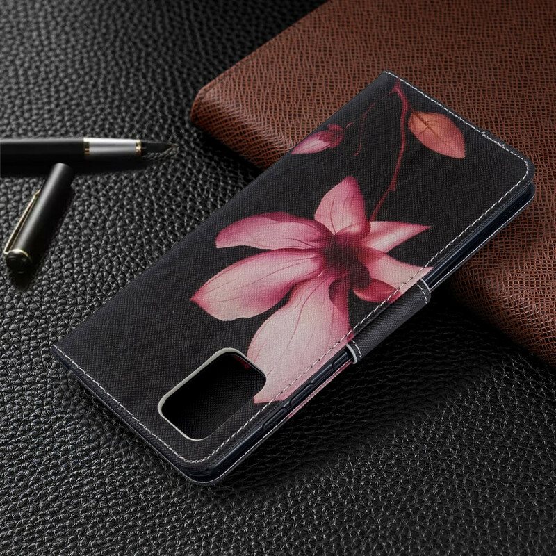 Folio Deksel Til Samsung Galaxy A71 Rosa Blomst