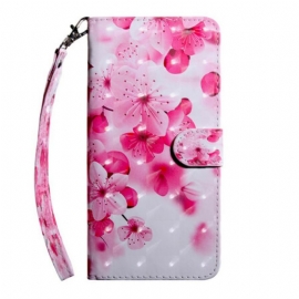 Folio Deksel Til Samsung Galaxy A71 Rosa Blomster