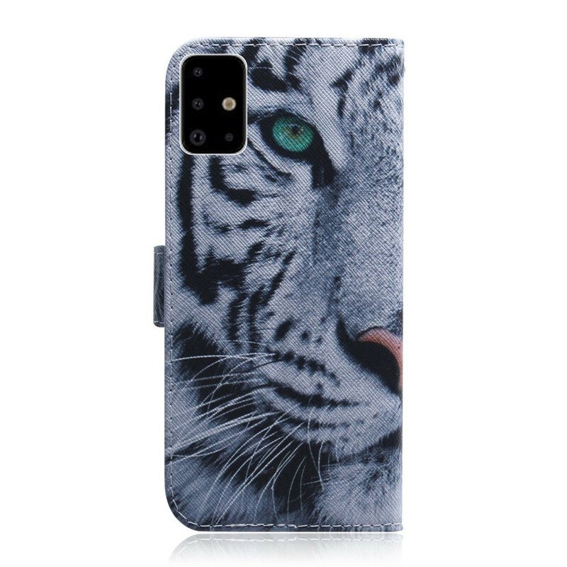 Folio Deksel Til Samsung Galaxy A71 Tiger Ansikt