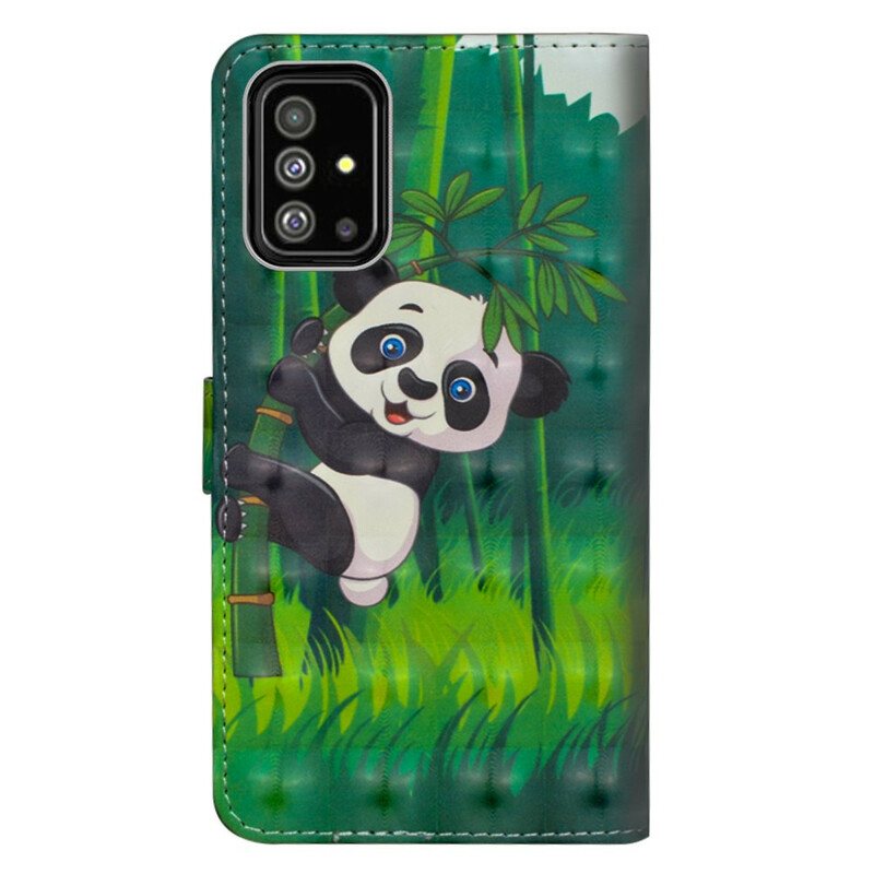 Lærdeksel Til Samsung Galaxy A71 Panda Og Bambus