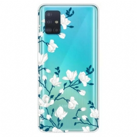 Mobildeksel Til Samsung Galaxy A71 Hvite Blomster