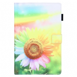 Lærdeksel Til Samsung Galaxy Tab A7 Lite Blomster I Solen