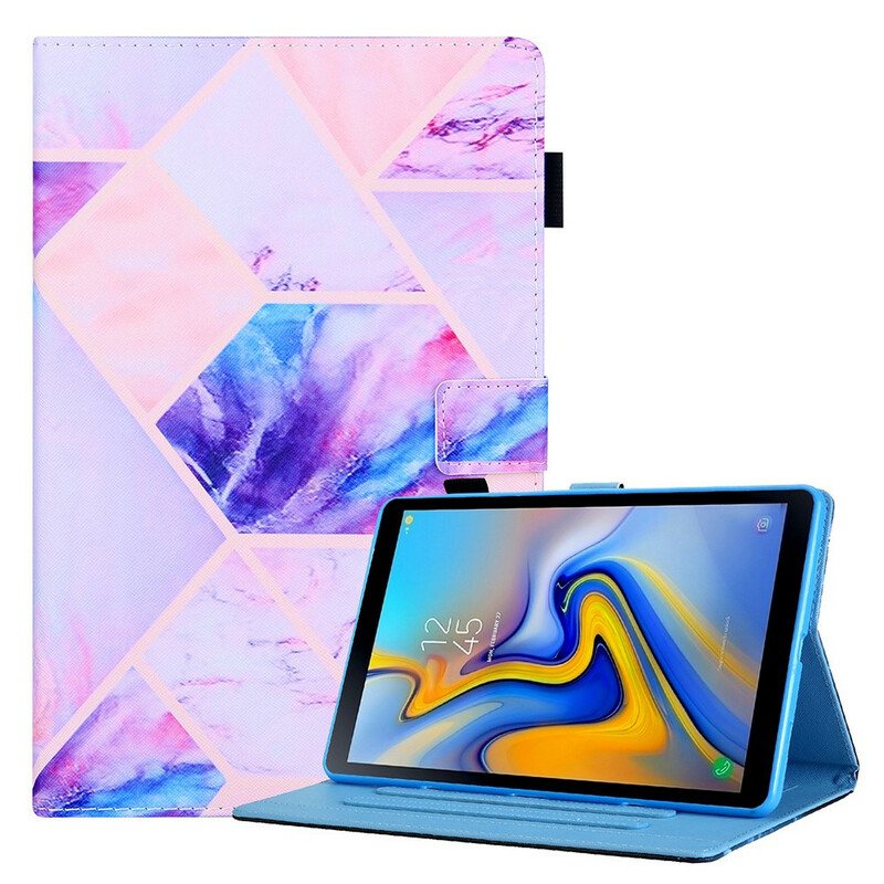 Lærdeksel Til Samsung Galaxy Tab A7 Lite Marmor Geometri Design