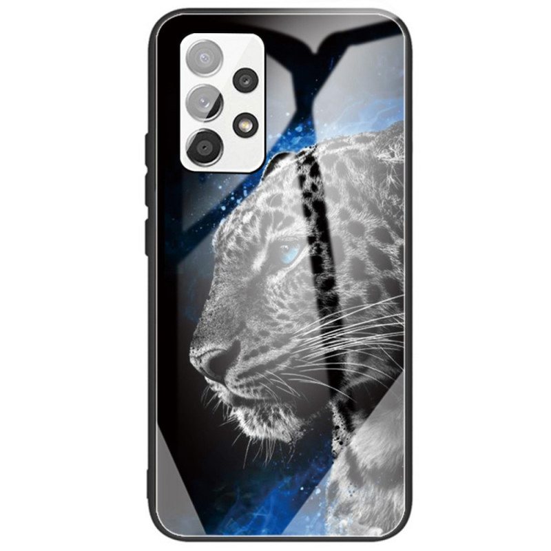 Deksel Til Samsung Galaxy A53 5G Feline Face Herdet Glass